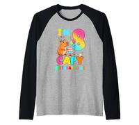 I'm 8 Years Old Capy Birthday to Me 8Th Birthday Capybara Raglan Baseball Tee