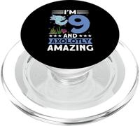I'm 9 and axolotly amazing 9th Birthday Kids Axolotl PopSockets PopGrip for MagSafe
