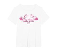 I'm A Barbell Girl Funny Weightlifter Gym Pink Exercise Team T-Shirt, Women's Plus, White, 5X