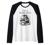I'm A Barista Purr-ista Cat Cafe Coffee Store Espresso Funny Raglan Baseball Tee