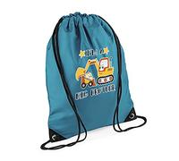 I'm a Big Brother Funny Birthday/Secret Santa Siblings Gift Drawstring Bag, PE Gym Kit, Swimming Rucksack. (Ocean Blue)