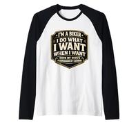 I'm A Biker I Do What I Want with My Wife's Permission Funny Raglan Baseball Tee