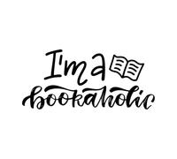 I'm a Bookaholic Inspirational and Motivational Quote Hand Lettering and Art Vinyl Wall Decals 30x66.1cm It Won't Fall Off Black