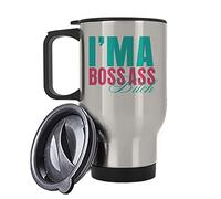 I'm A BOSS Ass Bitch Gift for Men Or Women, Friends Gift, Birthday, Christmas Travel Silver/White Tea/Coffee Mug. (Silver)
