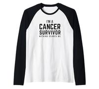 I'm a Cancer Survivor Nothing Scares Me Raglan Baseball Tee