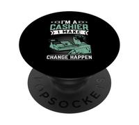 I'm A Cashier I Make Change Happen PopSockets Adhesive PopGrip