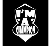 im a Champion Motivational Typography Quote Poster Print Postcard and Other uses Vinyl Art Sticker 50.4x74.2cm Removable Without Leaving Glue White