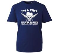 I'm a Chef Graphic Tee - Bold Funny Quote with Skull and Cross Knives - Unisex Shirt for Chefs with a Sense of Humor (Navy, XL Years)