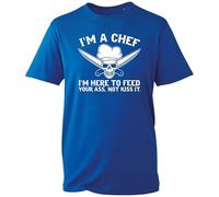 I'm a Chef Graphic Tee - Bold Funny Quote with Skull and Cross Knives - Unisex Shirt for Chefs with a Sense of Humor (Royal, 11 Years)