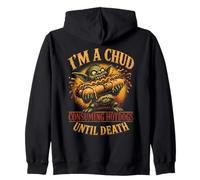 Im A Chud Consuming Hotdogs Until Death Funny Zip Hoodie