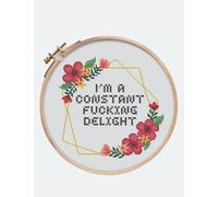 I'm a Constant Fucking Delight: 120 page Blank college-ruled lined 8.5 x 11 inch Journal Composition Notebook with 4 list pages (Cross Stitch Funnies)