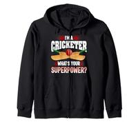 I'm A Cricketer What's Your Superpower Cricket Bowler Sport Zip Hoodie