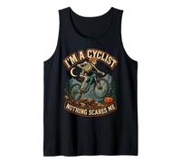 I'm A Cyclist Nothing Scares Me Funny Skeleton Mountain Bike Tank Top