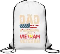 I'm A Dad A Grandpa And A Vietnam Veteran Gym Sack Casual Drawstring Bag White