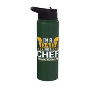 I'm a Dad and a Chef Nothing Scares me Stainless Steel Insulated Water Bottle