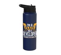 I'm a Dad and a Developer Nothing Scares me Stainless Steel Insulated Water Bottle