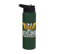I'm a Dad and a Developer Nothing Scares me Stainless Steel Insulated Water Bottle