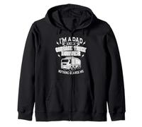 I'm A Dad And A Garbage Truck Driver Funny Trucking Zip Hoodie