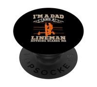 I'm A Dad And A Lineman Father Cable Worker Electrician PopSockets Adhesive PopGrip