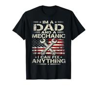 I'm a Dad and a Mechanic I Can Fix Anything Vintage US Flag T-Shirt