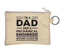 I'm A Dad and A Mechanical Engineer Nothing Scares Me Key Chain Coin Purse Beige
