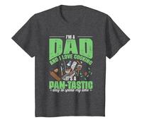 I'm A Dad and I Love Cooking | Fathers Day Joke Dad T-Shirt, Youth, Dark Heather Grey, Small