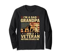 I'm A Dad Gramdpa Veteran Papa Father's Day Pray Christ Long Sleeve T-Shirt