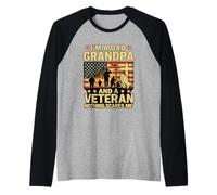I'm A Dad Gramdpa Veteran Papa Father's Day Pray Christ Raglan Baseball Tee