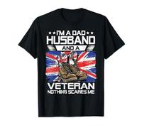 I'm A Dad Husband And British Veteran Flag UK Military T-Shirt