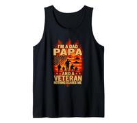 I'm A Dad Papa Veteran Papa Grandpa Father's Day Shirt Tank Top