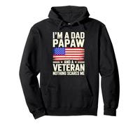 I'm A Dad Papaw And A Veteran Shirt Men Grandpa Fathers Day Pullover Hoodie
