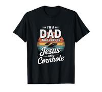 I'm A Dad That Runs On Jesus and Cornhole T-Shirt