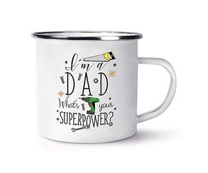 I'm A Dad What's Your Superpower Retro Enamel Mug Cup