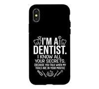 I'm a Dentist I Know All Your Secrets Funny Dental Line Art Case for iPhone X/XS