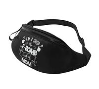 I'm A Drop The F-Bomb Kind of Mom Waist Bag Men's and Women's Adjustable Travel Chest Pack Outdoor Running Waist Bag
