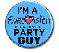 I'M A EUROVISION SONG CONTEST PARTY GUY - FUN EUROVISION SONG CONTEST BADGE - EUROVISION PARTY SWEEPSTAKE - Button Badge - 55 MM/2.2" Diameter