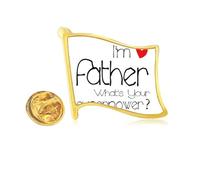 I'm a Father What's your Superpower Golden Metal Flag Lapel Pin Badge