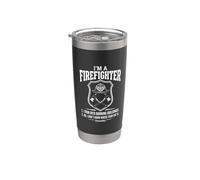 I'm A Firefighter Shield Graphic and Funny Hero Text Quote Stainless Steel Insulated Tumbler