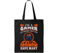 I'm A G A M E R Because I Choose To Have Many Lives Natural Ecological Cotton Tote Bag Black