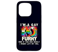 I'm A Gay Furry Rainbow Fox Wolf Fursona Fandom Pride Month Case for iPhone 15 Pro