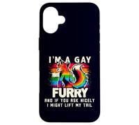 I'm A Gay Furry Rainbow Fox Wolf Fursona Fandom Pride Month Case for iPhone 16 Plus