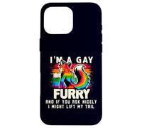 I'm A Gay Furry Rainbow Fox Wolf Fursona Fandom Pride Month Case for iPhone 16 Pro Max