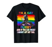 I'm A Gay Furry Rainbow Fox Wolf Fursona Fandom Pride Month T-Shirt