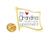 I'm a Grandma What's your Superpower Golden Metal Flag Lapel Pin Badge