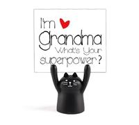 I'm a Grandma What's Your Superpower Memo Holder Cartoon Black Cat Stand Decoration