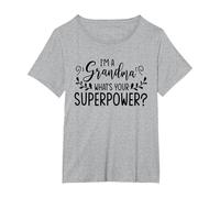 I'm A Grandma What's Your Superpower T-Shirt, Women's Plus, Heather Grey, 3X