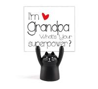 I'm a Grandpa What's Your Superpower= Memo Holder Cartoon Black Cat Stand Decoration