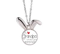 I'm a Grandpa What's your Superpower= Rabbit Necklace Pendant Bunny Animal Jewelry Gift