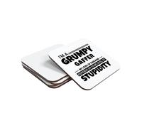 Im a Grumpy Gaffer My Level Of Sarcasm Depends On Your Stupidity Hand Printed Drinks Coaster