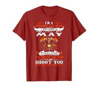I'm a Grumpy Old Man I was Born in May I'm Old Biker T-Shirt, Men, Cranberry Red, X-Large
